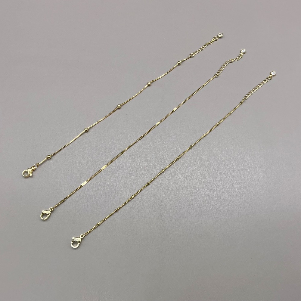 Bracelets Women Gold Tone Chain Dainty Minimalist Layering Set of 3 Jewelry